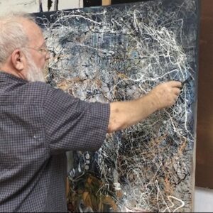 Dopico Lerner in his studio, 2016